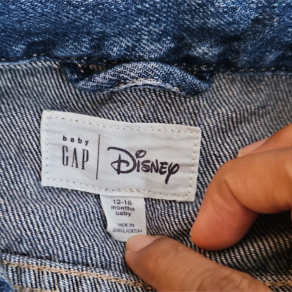 GAP babyGAP Disney Minnie Mouse Blue Denim Button Jacket 12-18 Months - Picture 4 of 5